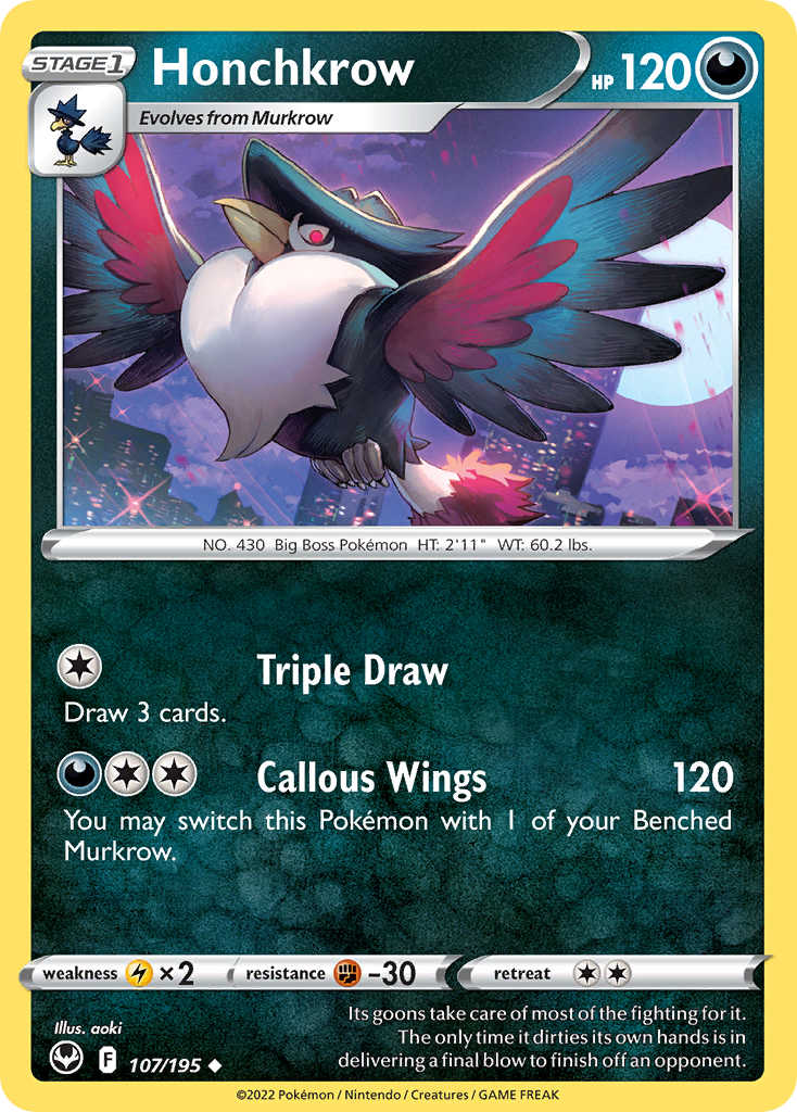 Silver Tempest Honchkrow #107/195